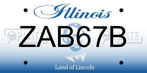 ZAB67B Illinois License Plate