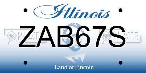 ZAB67S Illinois License Plate