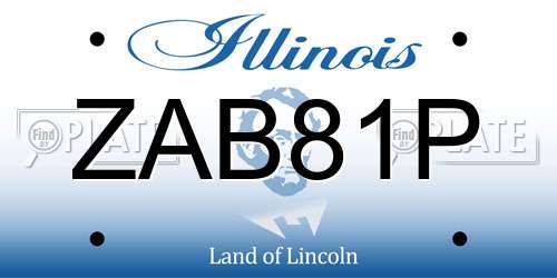ZAB81P Illinois License Plate