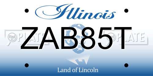 ZAB85T Illinois License Plate