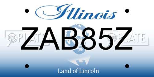 ZAB85Z Illinois License Plate