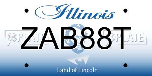 ZAB88T Illinois License Plate
