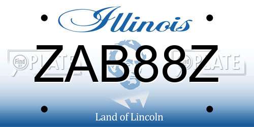 ZAB88Z Illinois License Plate