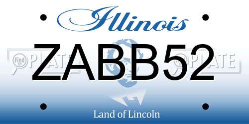 ZABB52 Illinois License Plate
