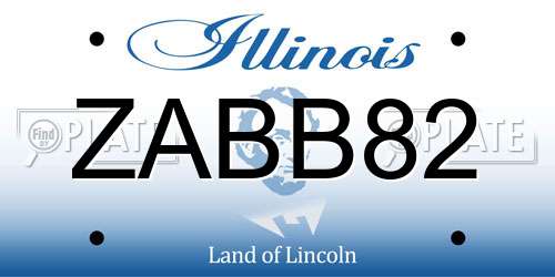 ZABB82 Illinois License Plate
