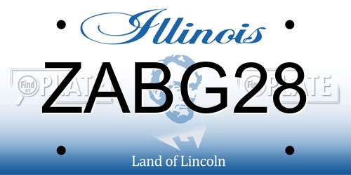 ZABG28 Illinois License Plate