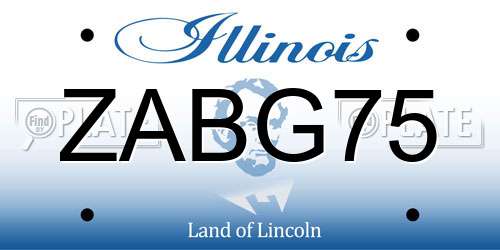 ZABG75 Illinois License Plate