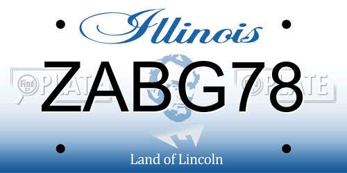 ZABG78 Illinois License Plate