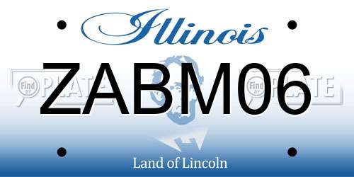 ZABM06 Illinois License Plate