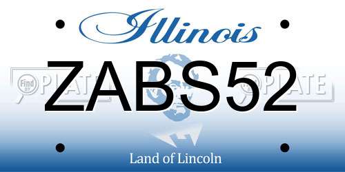 ZABS52 Illinois License Plate
