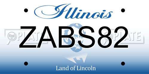ZABS82 Illinois License Plate