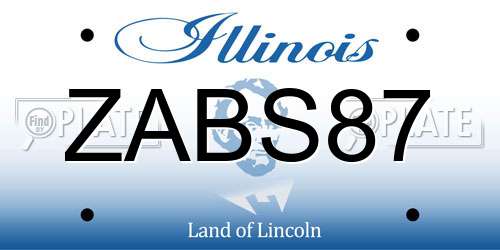 ZABS87 Illinois License Plate