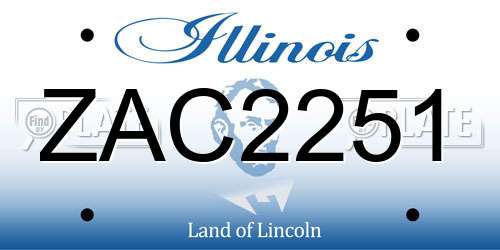 ZAC2251 Illinois License Plate