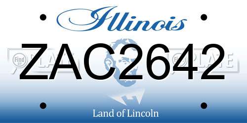 ZAC2642 Illinois License Plate