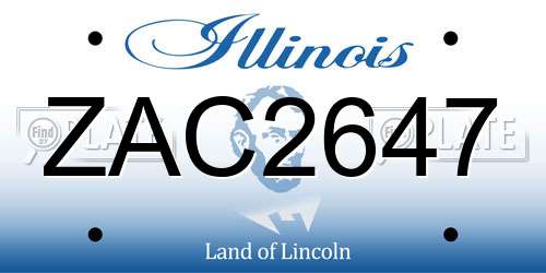 ZAC2647 Illinois License Plate