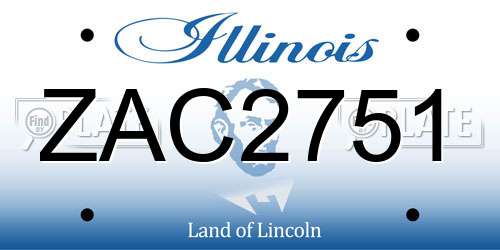 ZAC2751 Illinois License Plate