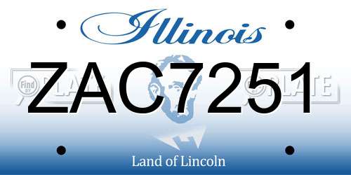 ZAC7251 Illinois License Plate