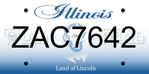 ZAC7642 Illinois License Plate