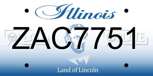 ZAC7751 Illinois License Plate
