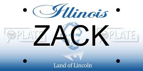 ZACK Illinois License Plate