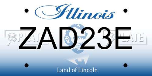 ZAD23E Illinois License Plate