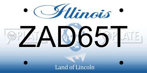ZAD65T Illinois License Plate