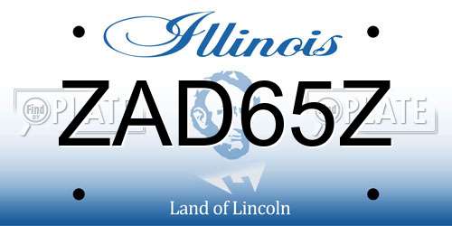 ZAD65Z Illinois License Plate