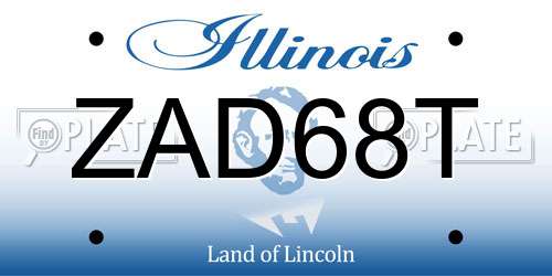 ZAD68T Illinois License Plate