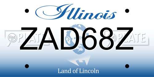 ZAD68Z Illinois License Plate