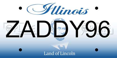 ZADDY96 Illinois License Plate