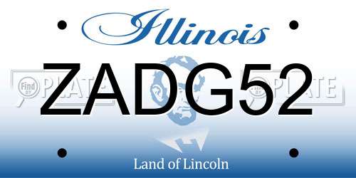 ZADG52 Illinois License Plate
