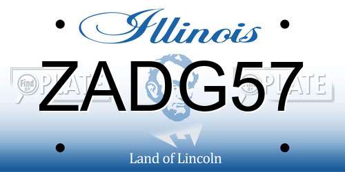 ZADG57 Illinois License Plate
