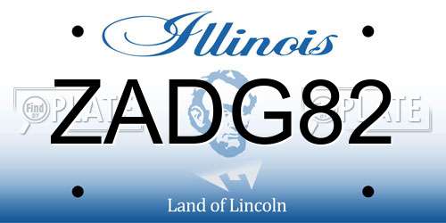 ZADG82 Illinois License Plate