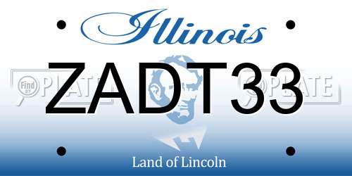ZADT33 Illinois License Plate