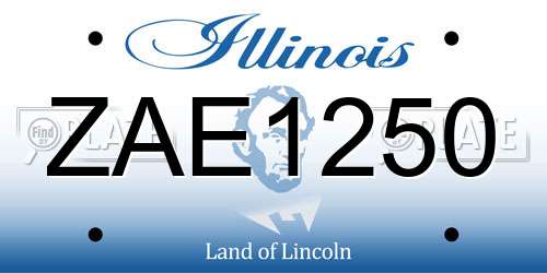 ZAE1250 Illinois License Plate