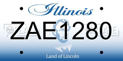 ZAE1280 Illinois License Plate