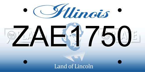 ZAE1750 Illinois License Plate