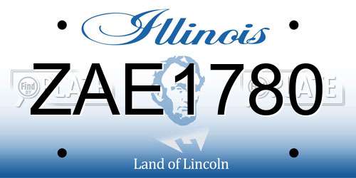 ZAE1780 Illinois License Plate