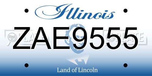 ZAE9555 Illinois License Plate