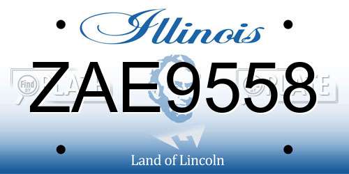 ZAE9558 Illinois License Plate