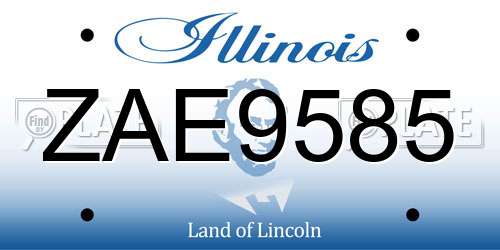 ZAE9585 Illinois License Plate