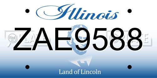 ZAE9588 Illinois License Plate