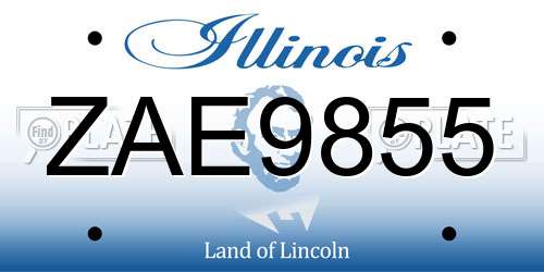 ZAE9855 Illinois License Plate