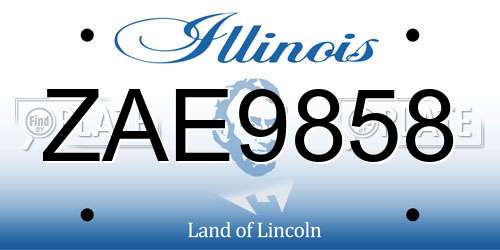 ZAE9858 Illinois License Plate
