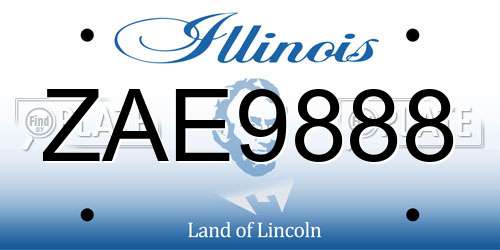 ZAE9888 Illinois License Plate