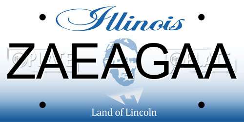 ZAEAGAA Illinois License Plate
