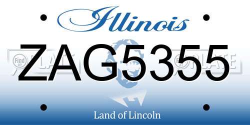 ZAG5355 Illinois License Plate