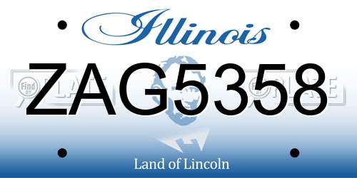 ZAG5358 Illinois License Plate