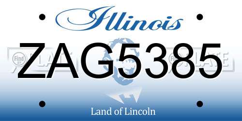 ZAG5385 Illinois License Plate