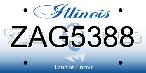 ZAG5388 Illinois License Plate